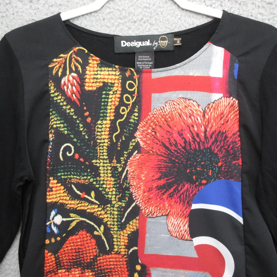 Camisa Desigual Manga Larga Mujer Mediana Negra Collage Floral Lacroix Portugal Foto 4 de 4