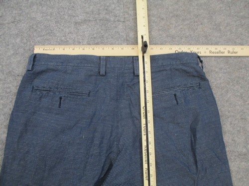 J Crew Shorts Mens 33 Blue Striped Chino Flat Front Straight Leg Casual 10.5" - Picture 3 of 5