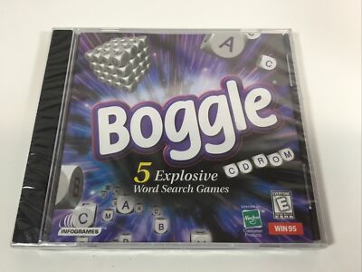 Boggle: 5 Explosive Word Search Games PC CDROM 1997 Hasbro Infogrames Windows 95