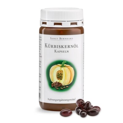 Kürbiskernöl Kapseln | Ölkürbis | Blase & Prostata | 150 Stück à 500 mg  100 /kg