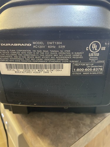 Durabrand 13" inch CRT Retro Gaming TV DWT1304 Tested No Remote - Picture 9 of 10