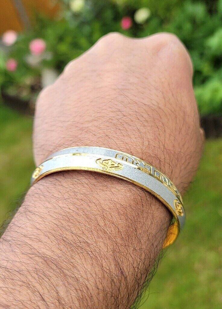 CHRISTIAN DADA　Crow Bangle Khanda Waheguru Kara Gold Silver Plated Kada Sikh Singh Kaur