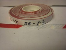 3M BRZ983L WHITE  RED / SILVER Reflective Diagonal Stripe Tape 1/2" x 55' 1SPLC