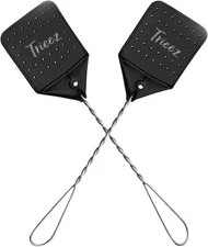 2 Pack Sturdy Leather Fly Swatter - 17.5” Heavy Duty Flyswatter with Durable ...