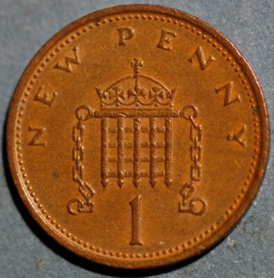 United Kingdom 1 Penny 1976 Elizabeth II KM# 935