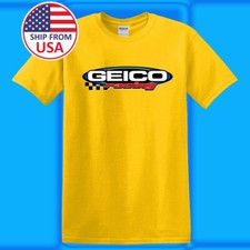 Coche de carreras Geico motocicleta para hombre amarillo talla S-5XL