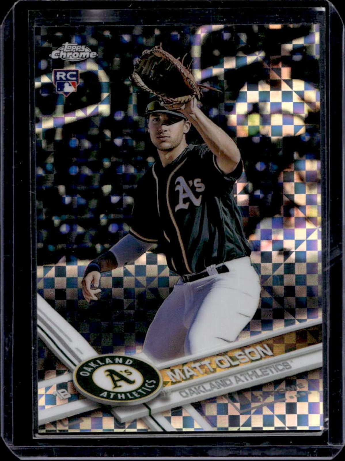 2017 Topps Chrome Matt Olson RC X Fractor Rookie #98 Athletics
