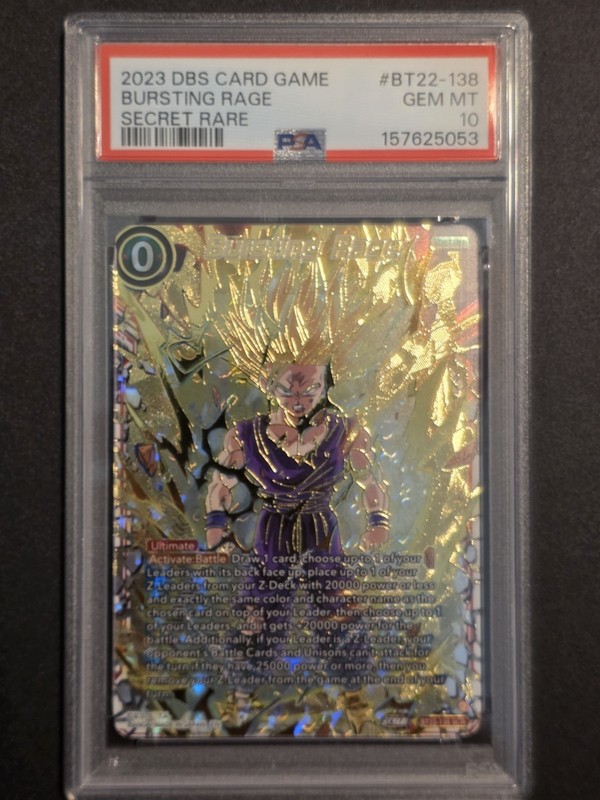 Dragon Ball Super Critical Blow #BT22138 Bursting Rage Secret Rare PSA 10