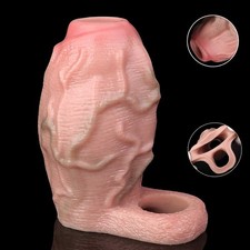Men Realistic Thick Silicone Sleeve Texture Enhancement Sheath