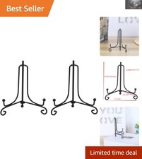 Compact 2-Pack Metal Easel Stands - Elegant Display for Photos Plates, 4 Inch