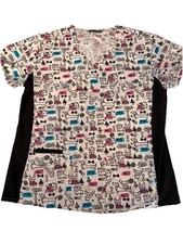 Wear For Care Women  s XL Scrub Top Vet, Nurse Tech, Medical Dental. ST 32