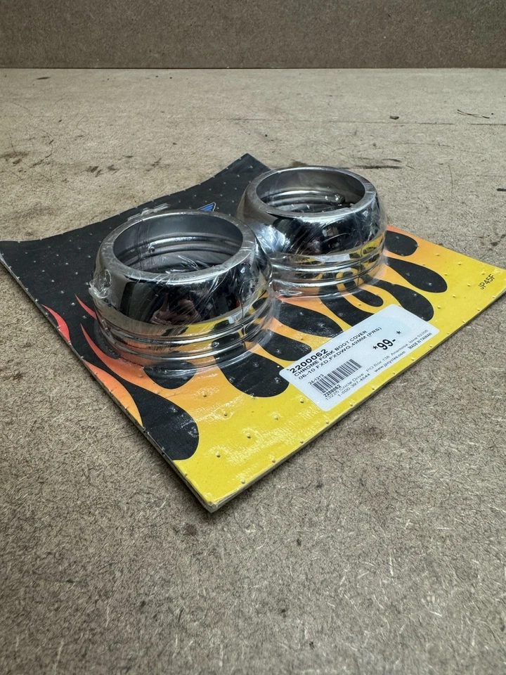 J&P Cycles 49mm Chrome Fork Boot Cover for Harley Davidson Motorcycles - Image 3 of 4