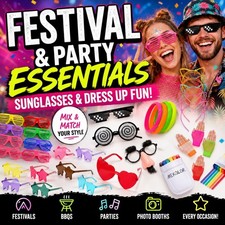 Festival Party Novelty Sunglasses & Fancy Dress Accessories - Summer BBQ outdoor