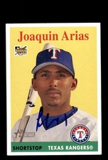 Signed Baseball Card Auto 2007 Topps Heritage #462 Joaquin Arias Texas Rangers