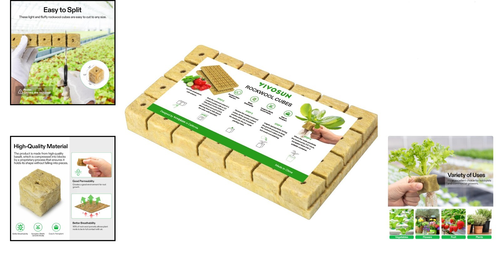 1.6" Hydroponic Rockwool Cubes – 28 Plugs for Cloning and Plant Propagation