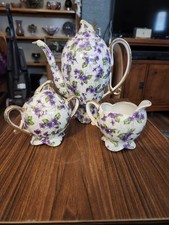 Lefton China Hand Painted  Violet Chintz Patt...