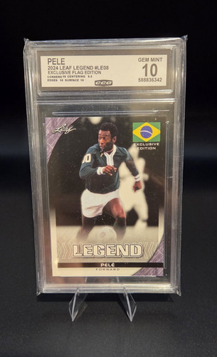 Pele 2024 Leaf Legend Exclusive Flag Edition Brazil Soccer Card CCG 10 FIFA GEM