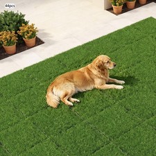 Interlocking Artificial Grass Tiles 12x12 Inch Patio Lawn Deck Mat for Pets Kids