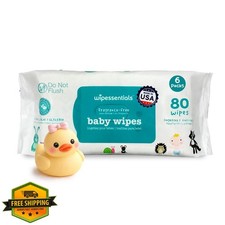 WipeEssentials Unscented Baby Wipes Sensitive Skin 6pk 80ct