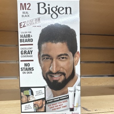Bigen EZColor Men s Hair/Beard/Mustache Dye Cream M2 Real Black Gray Cover