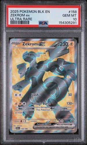Zekrom ex 158/086 Sv: Black Bolt Holo PSA 10 GEM MINT
