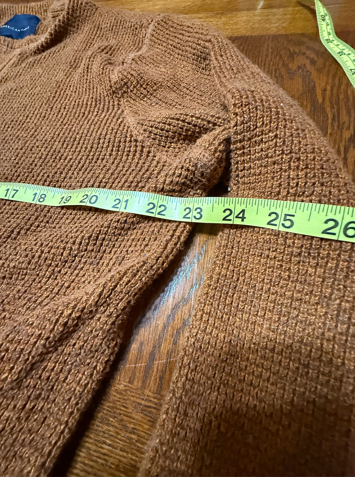 American Eagle Orange Rust Button Henley Sweater … - image 9