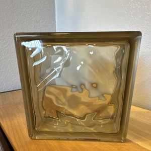 Metro Dade 8” x 8” Wave Pattern Glass Block in bronze tint. Made in Germany