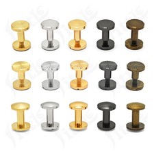Flat/Arc Belt Screw Leather Craft Chicago Nail Brass Solid Rivet Stud Head Tool
