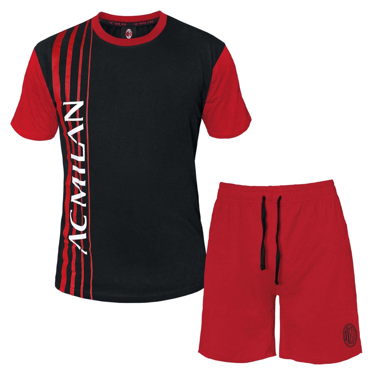 US Angels Pigiama Estivo Bambino 3 Pezzi, Maglietta Maniche Corte E Pantaloncini, Taglie 8-16 Anni, Colori Dinosauro E Sport
