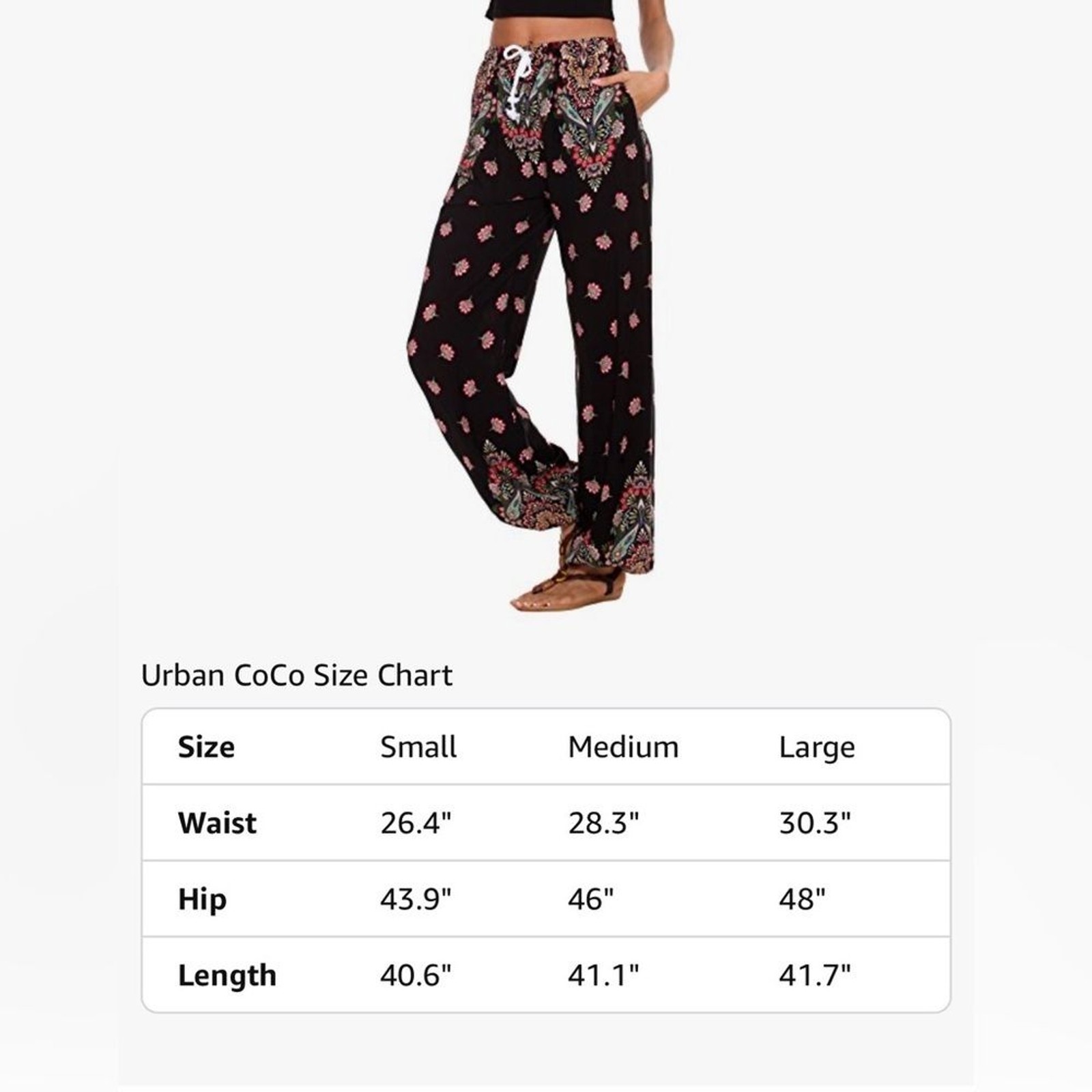 Urban CoCo Harem Beach Vacation Pants in Black/Multi image 8
