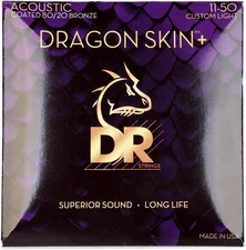 DR Strings Dragon Skin+ 80/20 Bronze Coated Acoustic Guitar Strings - Custom