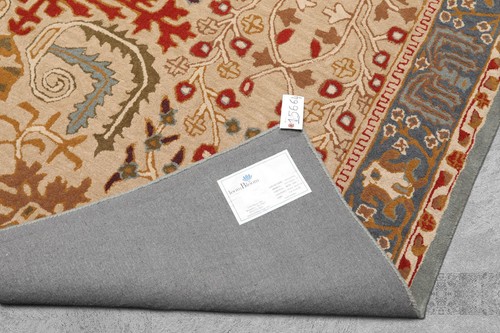 4x6 Hand Tufted Wool Transitional Arts & Crafts Oriental Area Rug Beige,Blue - Picture 7 of 10