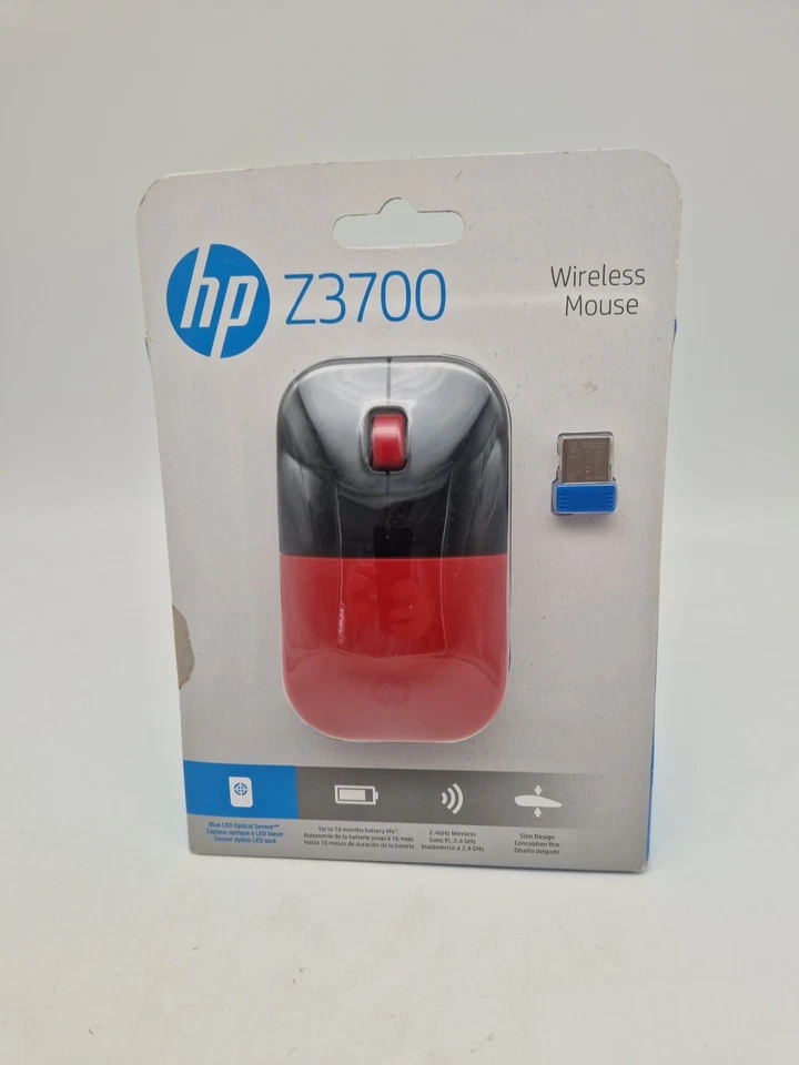 ⚡Original HP Z3700 Red Wireless Mouse RF USB Schwarz Rot neu OVP⚡ - Bild 4 von 4
