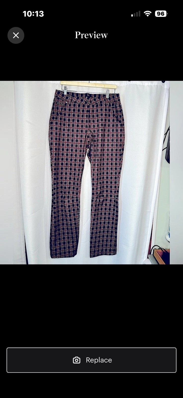 ABACUS Lined Softshell Golf Pants Windproof Water Resistant purple plaid UK16