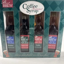 Best Brew Gourmet Coffee Syrup Hazelnut, Cappuccino, Vanilla, Irish Cream