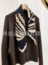 70 Cashmere 30 Silk Bandana leaf Print Neckerchief Shawl 26'' Scarf Wrap new