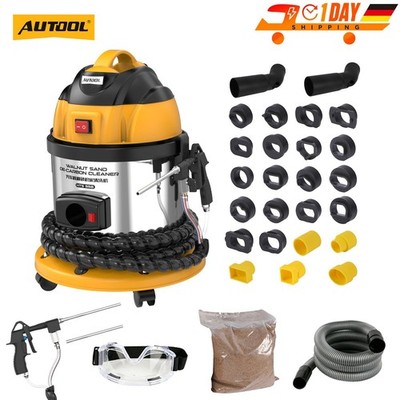 AUTOOL HTS558 Walnusspulver Sandstrahler Kfz Mobil Sandstrahlgerät Mit 23 Adapte