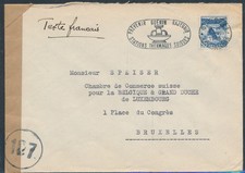 LS87926 Szwajcaria 1945 etykieta osłona cenzora z ładnymi anulacjami używana