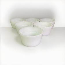 Set Of 6 Vintage Glasbake Custard Bowls Milk Glass