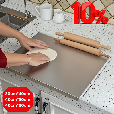 Stainless Steel Chopping Cutting Board Counter Top Protector w/ Front Overhang