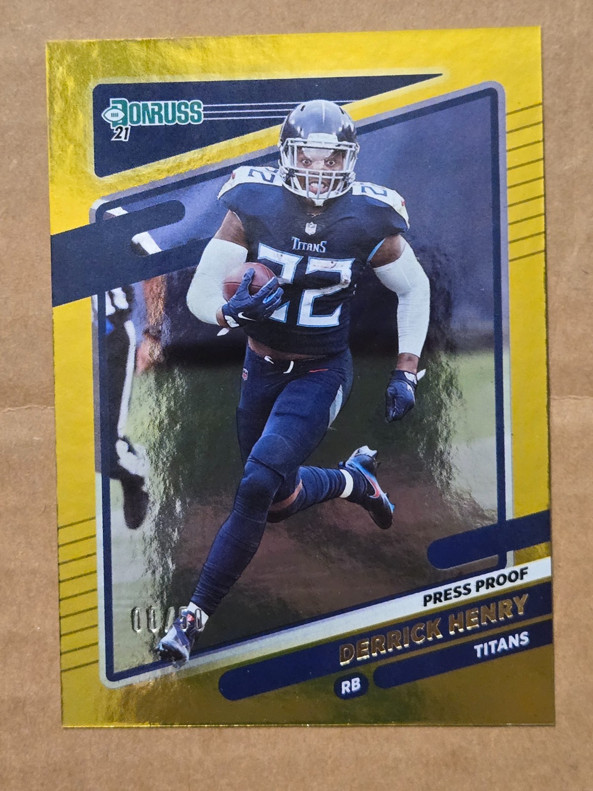 2021 DONRUSS DERRICK HENRY GOLD PRESS PROOF #8/50