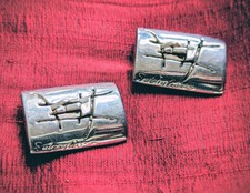 Broche Vintage Sydney Carron Années 80/90 - Métal Argenté - Occasion