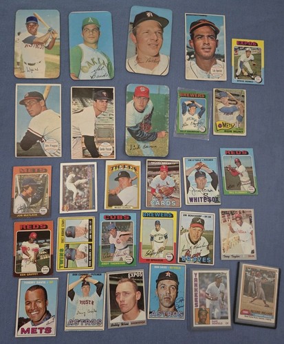 BASEBALL VINTAGE CARD LOT OF (28) INCLUDES SUPER CARDS, INSERTS & HOF & STARS  - Picture 2 of 6