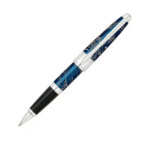 Cross Special Edition Year Of The  Snake Blue Lacquer Roller Ball Pen Boxed