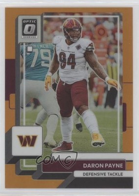 2022 Panini Donruss Optic Orange Prizm 182/199 Daron Payne #195 11nu