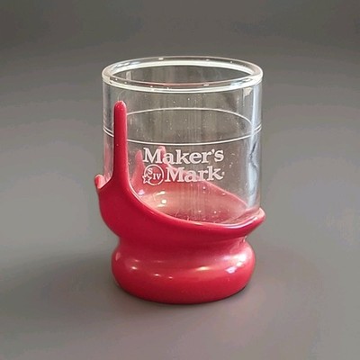 Vintage Makers Mark Kentucky Bourbon Hand Dipped Red Whiskey Shot Glass