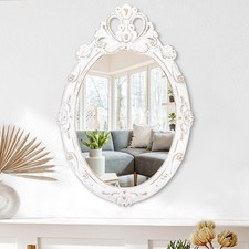 White Oval Wood Mirror For Wall Vintage Framed Hanging Bedroom Wall Mirror White Oval Wood Mirror For Wall Vintage Framed Hanging Bedroom Wall Mirror