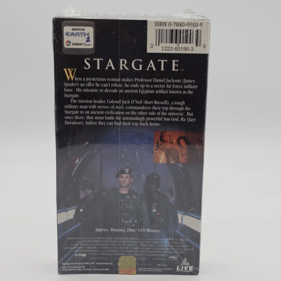 Stargate (VHS, 1995) Brand New Sealed Kurt Russell James Spader Video Cassette - Image 2 of 4