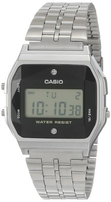 Casio A159WAD-1 Men's Diamond Series Watch Stainless Steel Glass made Japan
