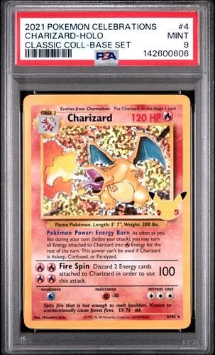 2021 POKEMON CELEBRATIONS CLASSIC COLLECTION #4 CHARIZARD-HOLO PSA 9